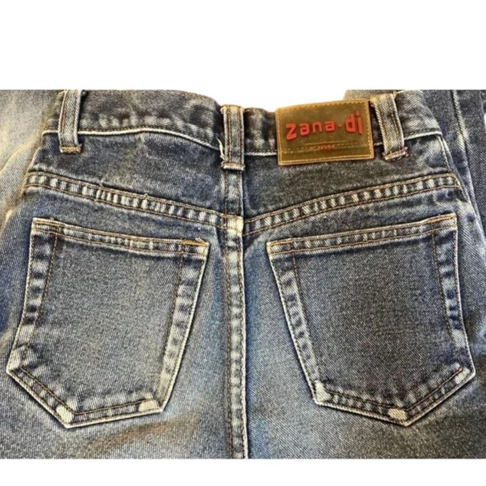 Vintage Y2K Girls Flare Jeans Size 10 Slim Blue Denim High Rise Retro Bootcut - Picture 12 of 15